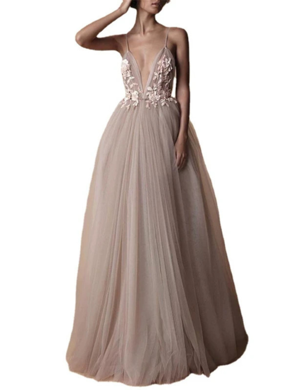 ZARA Bridal Wedding Gown Spaghetti Strap Bridesmaid Dress Party